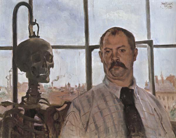 Lovis Corinth Self-Portrait with Skeleton